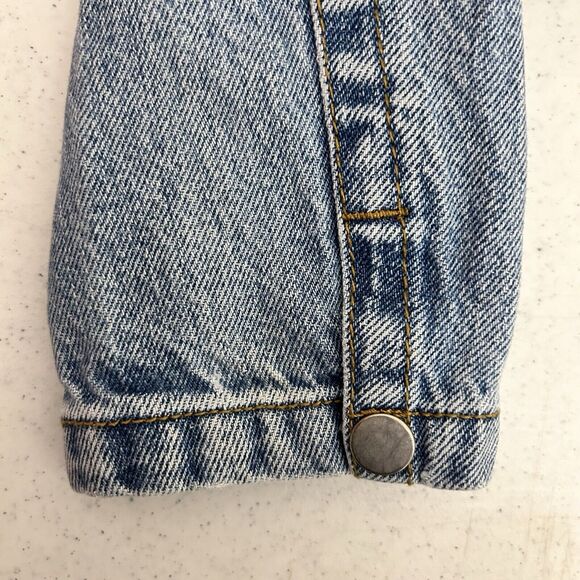 J. Galt Crop Jean Jacket Distressed Light Wash Denim Womens Small‎ Full Zip Blue - Picture 9 of 11